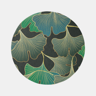 Luxurious gold Ginkgo, vintage art. Rug