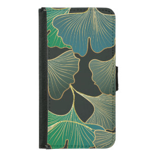 Luxurious gold Ginkgo, vintage art. Samsung Galaxy S5 Wallet Case