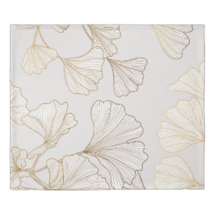 Luxurious Gold Ginkgo Vintage Design Duvet Cover