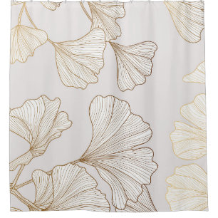 Luxurious Gold Ginkgo Vintage Design Shower Curtain
