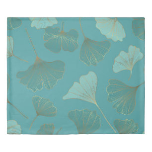 Luxurious gold Ginkgo, vintage wallpaper. Duvet Cover
