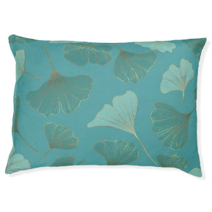 Luxurious gold Ginkgo, vintage wallpaper. Pet Bed