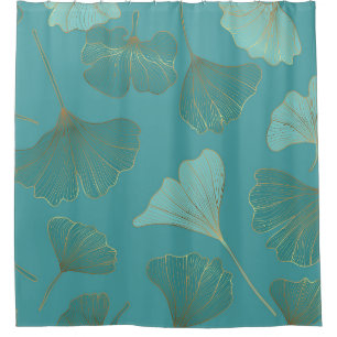 Luxurious gold Ginkgo, vintage wallpaper. Shower Curtain
