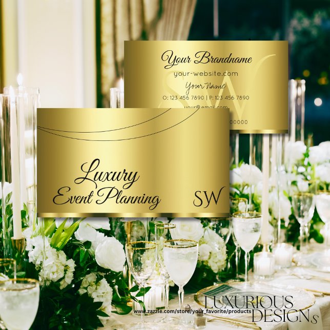 Luxurious Gold Glamorous with Initials Stylish Business Card (Creator Uploaded)