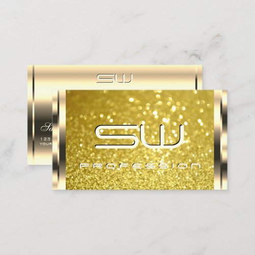 Luxurious Gold Glitter 3D Letters Opening Hours  Business Card