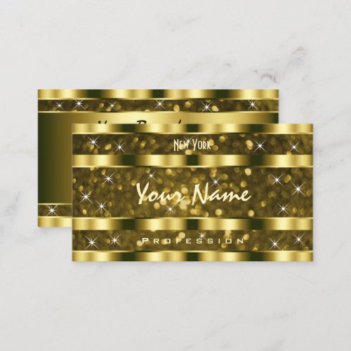 Luxurious Gold Glitter Luminous Stars Golden Decor Business Card