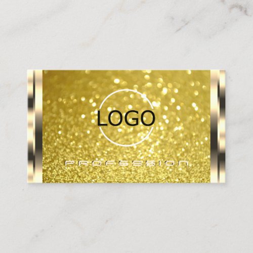 Luxurious Gold Glitter Opening Hours Logo Elegant Business Card