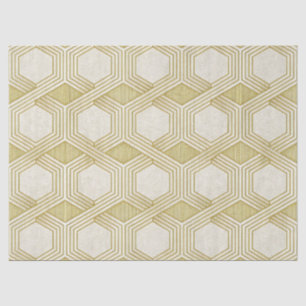 Luxurious Gold Hexagon Pattern - Marble Texture Tissue Paper