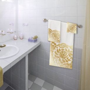 Gold Luxury Bath Towels Decorative Bath Towel for Gold Bathroom