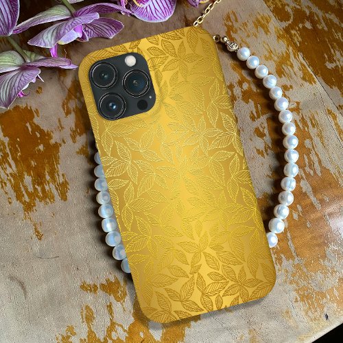 Luxurious Gold Leaves Pattern iPhone 13 Pro Max Case