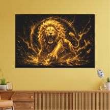 Luxurious Gold Lion Spirit Prosperity and Success