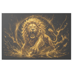 Luxurious Gold Lion Spirit Prosperity and Success Gallery Wrap