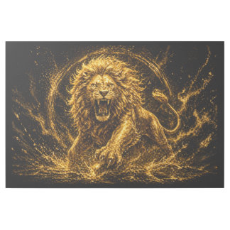 Luxurious Gold Lion Spirit Prosperity and Success Gallery Wrap
