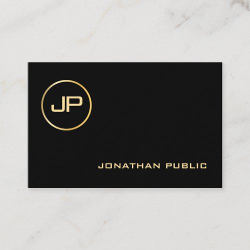 Luxurious Gold Look Monogram Elegant Professional Business Card