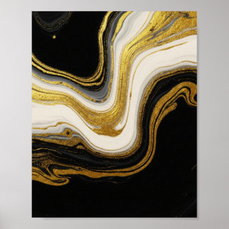 Luxurious Gold Marble - Abstract Fluid Art Poster