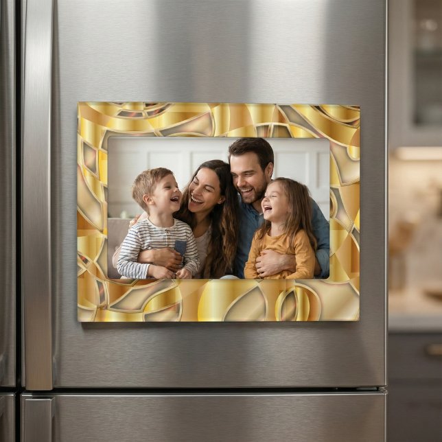 Luxurious Gold Metallic Abstract Art Collage Magnetic Frame (Creator Uploaded)