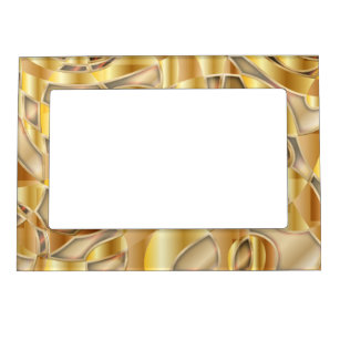 Luxurious Gold Metallic Collage Art Composition Magnetic Frame