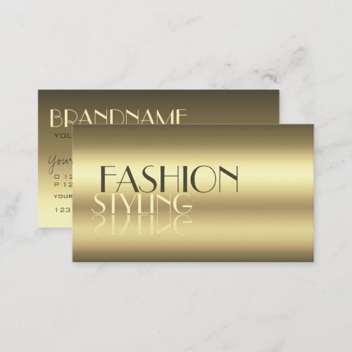 Luxurious Gold Modern Mirror Letters Professional Business Card
