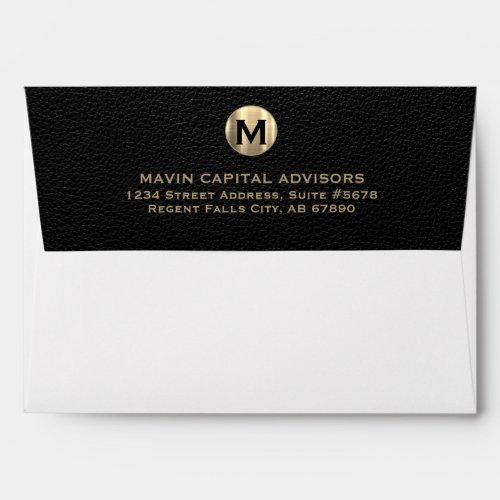 Luxurious Gold Monogram Address Envelope