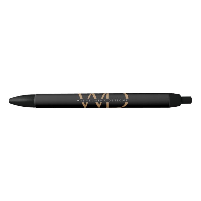  Luxurious Gold Monogram Elegant Typography Pen (Front)