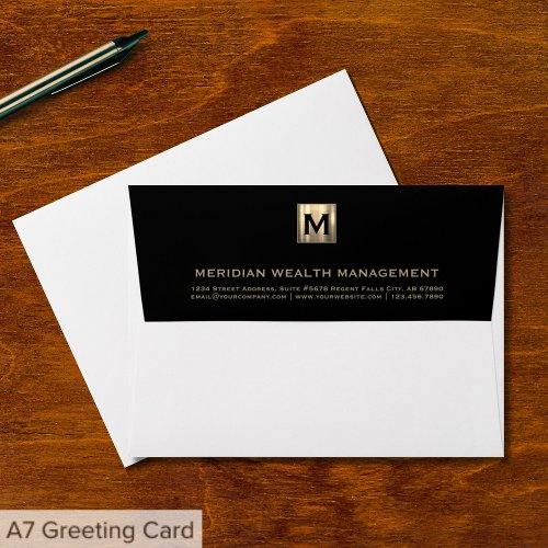 Luxurious Gold Monogram Financial Planner Envelope