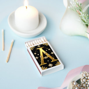 Luxurious gold monogram letter A Matchboxes