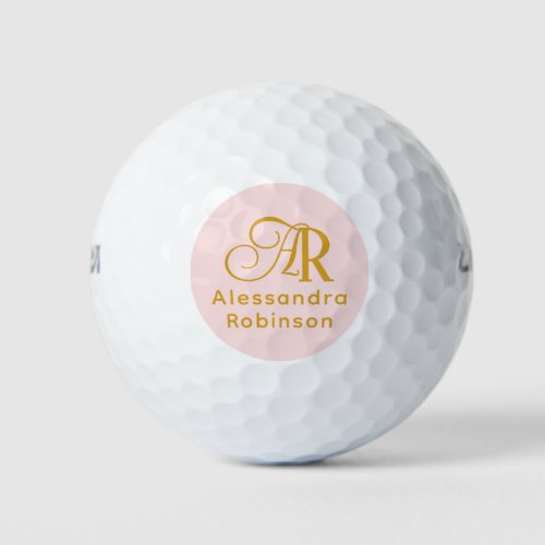 Luxurious Gold Monogram  Name Golf Balls
