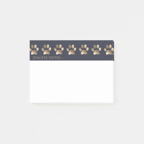 Luxurious Gold Paw Print Animal Lover Post_it Notes