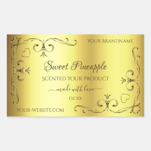 Luxurious Gold Product Label Ornate Corner Borders