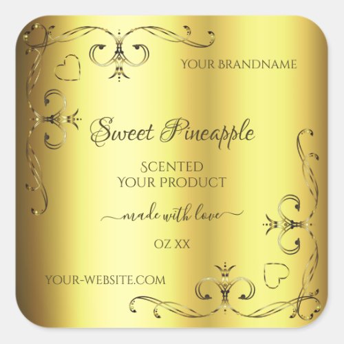 Luxurious Gold Product Label Ornate Corner Borders