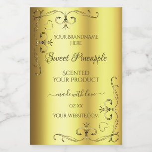 Luxurious Gold Product Label Ornate Corner Borders