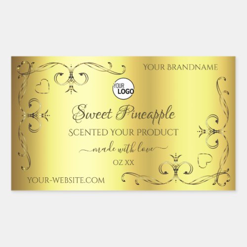 Luxurious Gold Product Labels Ornate Corners Logo
