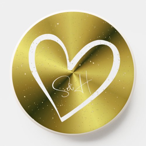 Luxurious Gold Soft Glitter Love Letters Heart PopSocket