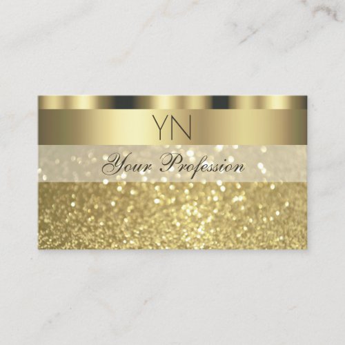 Luxurious Gold Sparkling Glitter Monogram Shimmery Business Card