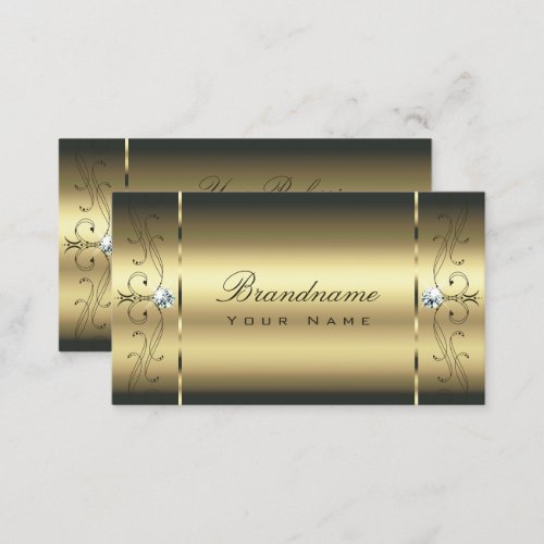 Luxurious Gold Squiggled Jewels Glamorous Golden Business Card