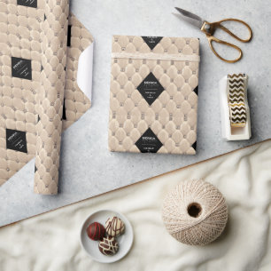 Luxurious Gold Tufted Monogram Wrapping Paper