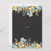 luxurious gold turquoise floral save the date card (Back)