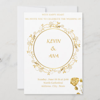 Luxurious Gold Wedding Invitations | Customizable