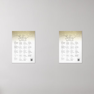 Luxurious Gold Wedding Seating Chart Wall Art Sets