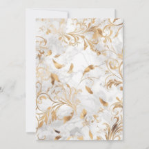 Luxurious Gold & White Marble Wedding Invitation