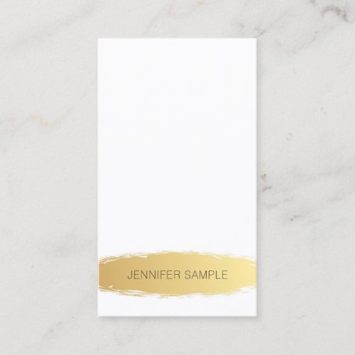 Luxurious Gold White Modern Elegant Simple Plain Business Card