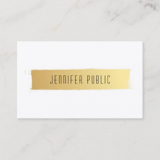 Luxurious Gold White Modern Professional Template Business Card (Front)