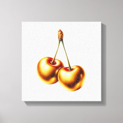 Luxurious golden cherrys canvas print
