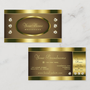 Luxurious Golden Colors with Sparkling Rhinestones Business Card