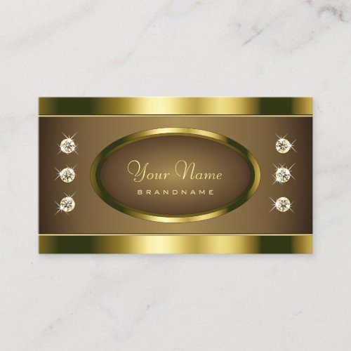 Luxurious Golden Colors with Sparkling Rhinestones Business Card