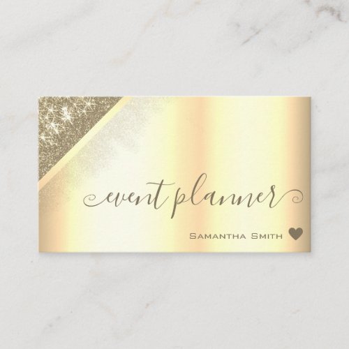 Luxurious Golden Design Gold Rain Event Planner Business Card