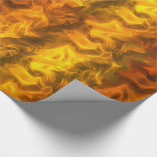 Luxurious Golden Fire Christmas Wrapping Paper