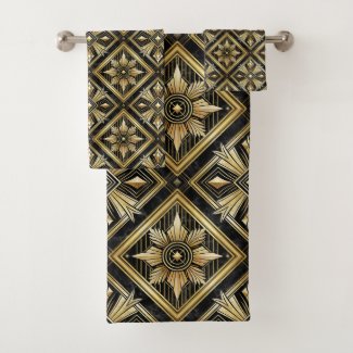 Luxurious Golden Geometric 1920's Dimond Art Deco 