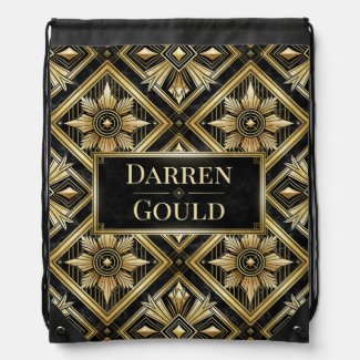 Luxurious Golden Geometric 1920's Dimond Art Deco