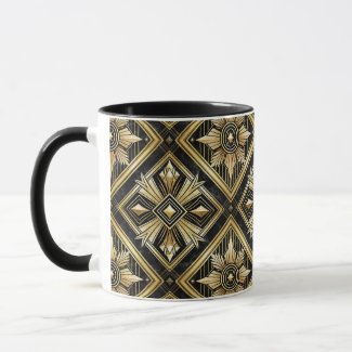Luxurious Golden Geometric 1920's Dimond Art Deco 